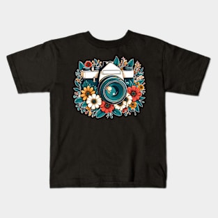 Floral Camera Kids T-Shirt